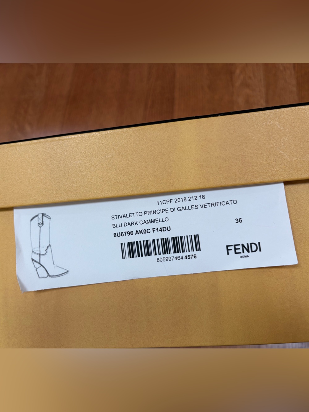 Fendi Prince of Wales coated leather western tall boots, 36, like new - Picture 15 of 16